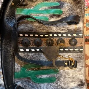 Myra Bag Black and Green Cactus Tote